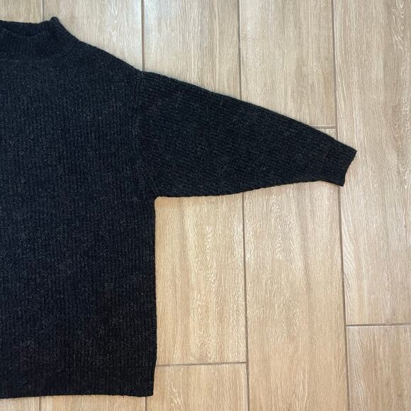 ZARA Knit Women’s Small Mock Neck Ribbed Sweater Gray Long Sleeve Wool Blend - Picture 10 of 10